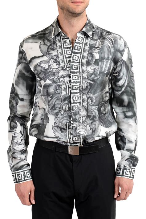 mens versace long sleeve shirts|versace collection men shirt white.